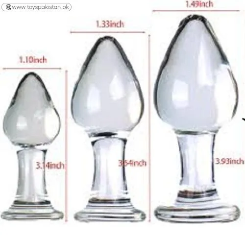 3Pcs Crystal Glass Anal Butt Plug Set