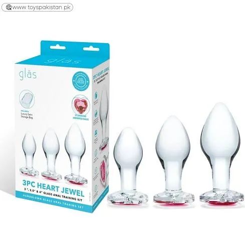 3Pcs Crystal Glass Anal Butt Plug Set