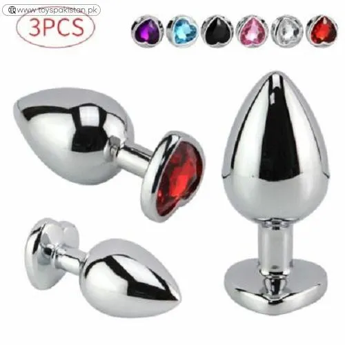 3 Pcs Set Luxury Metal Butt Plug Toys In Pakistan