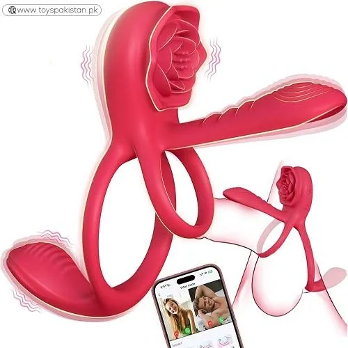 Vibrating Cock Ring Penis Sleeve With Rose