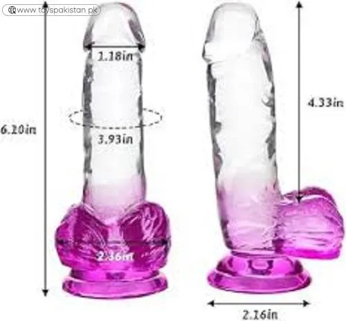 Clear Purple Dildo With Suction Cup
