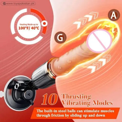 Funnyone Thrusting Vibrator And Heat & Remote 6 Attachments