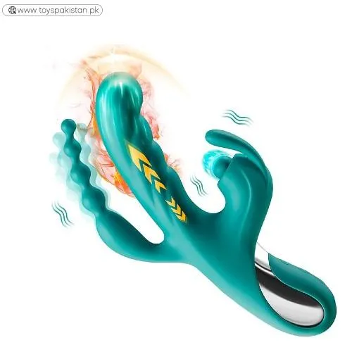 Rabbit Vibrator Dildo Sex Toys, 3 in 1 Sex Toy with Anal Beads