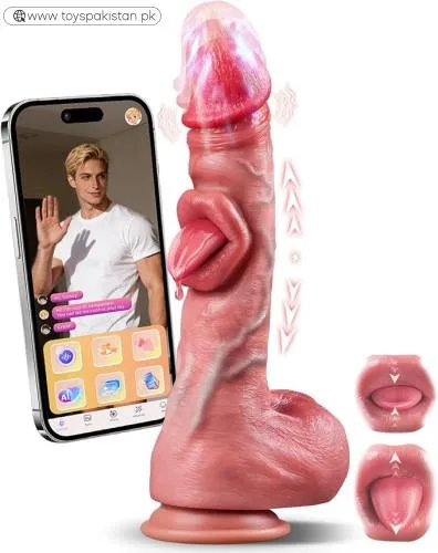Thrusting Dildo Sex Toys Licking Vibrator
