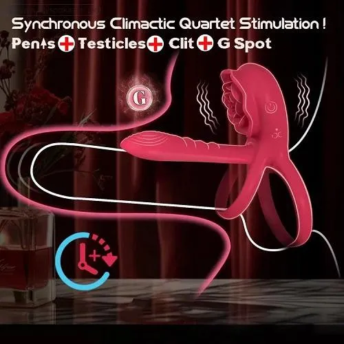 Vibrating Cock Ring Penis Sleeve With Rose